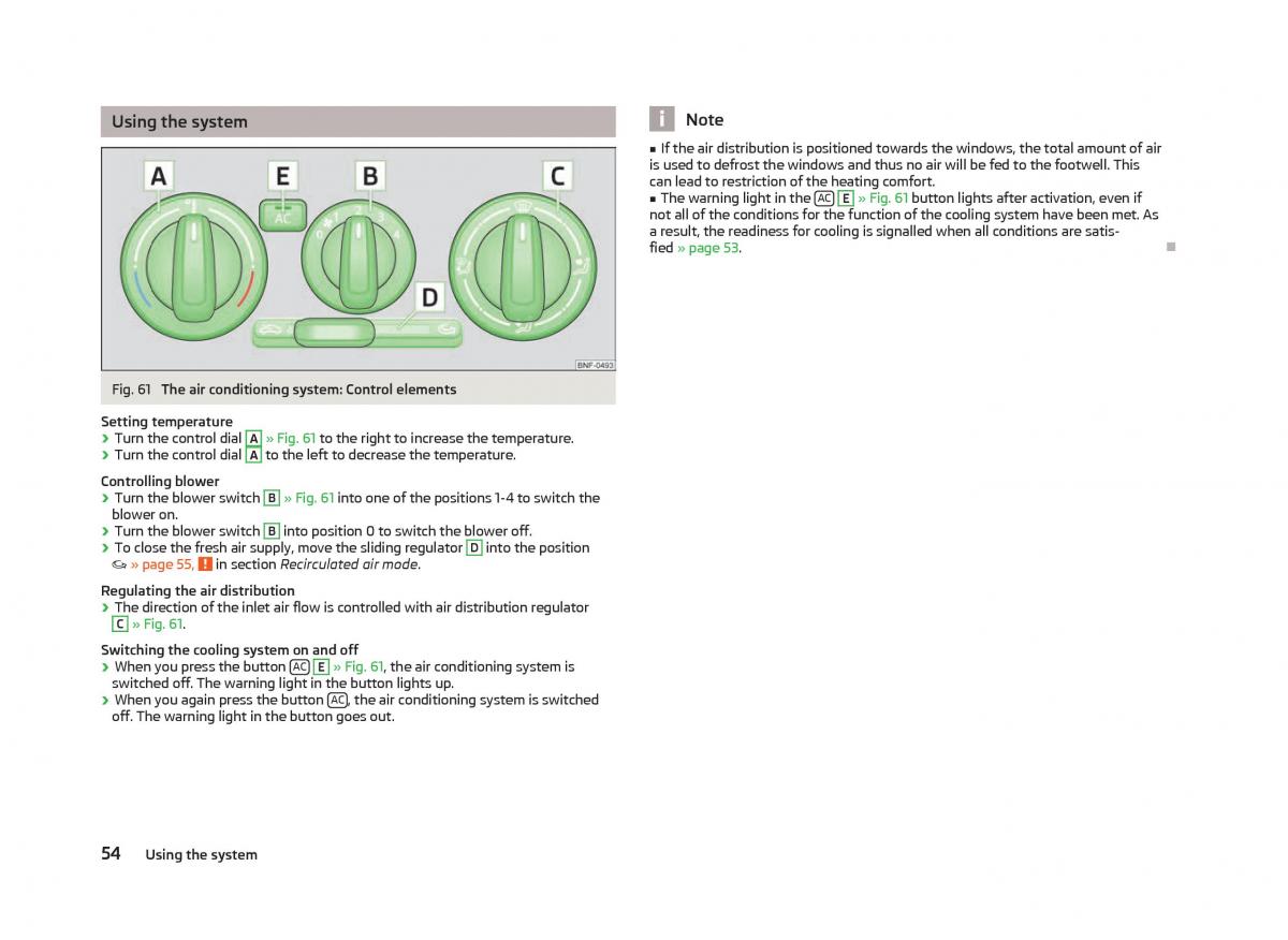 Skoda Citigo owners manual / page 56