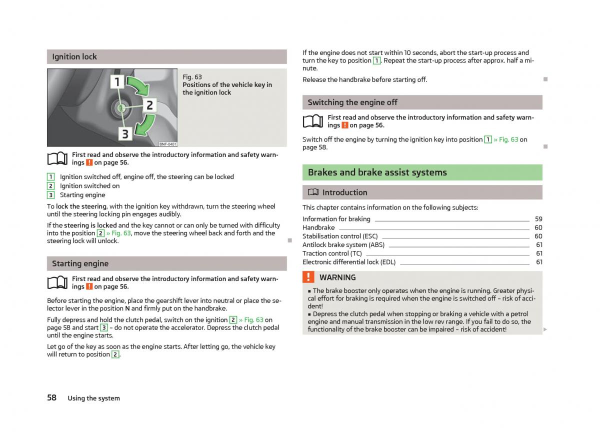 Skoda Citigo owners manual / page 60