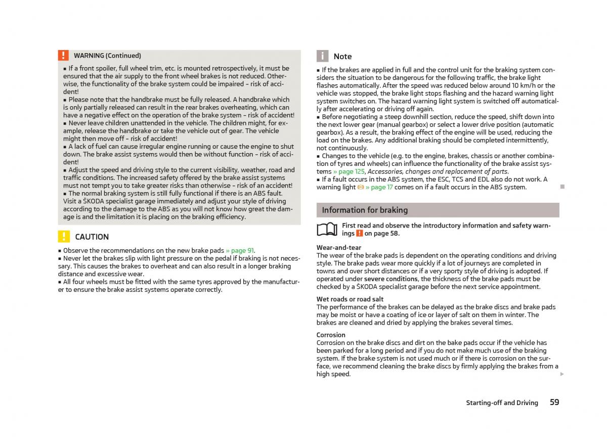 Skoda Citigo owners manual / page 61