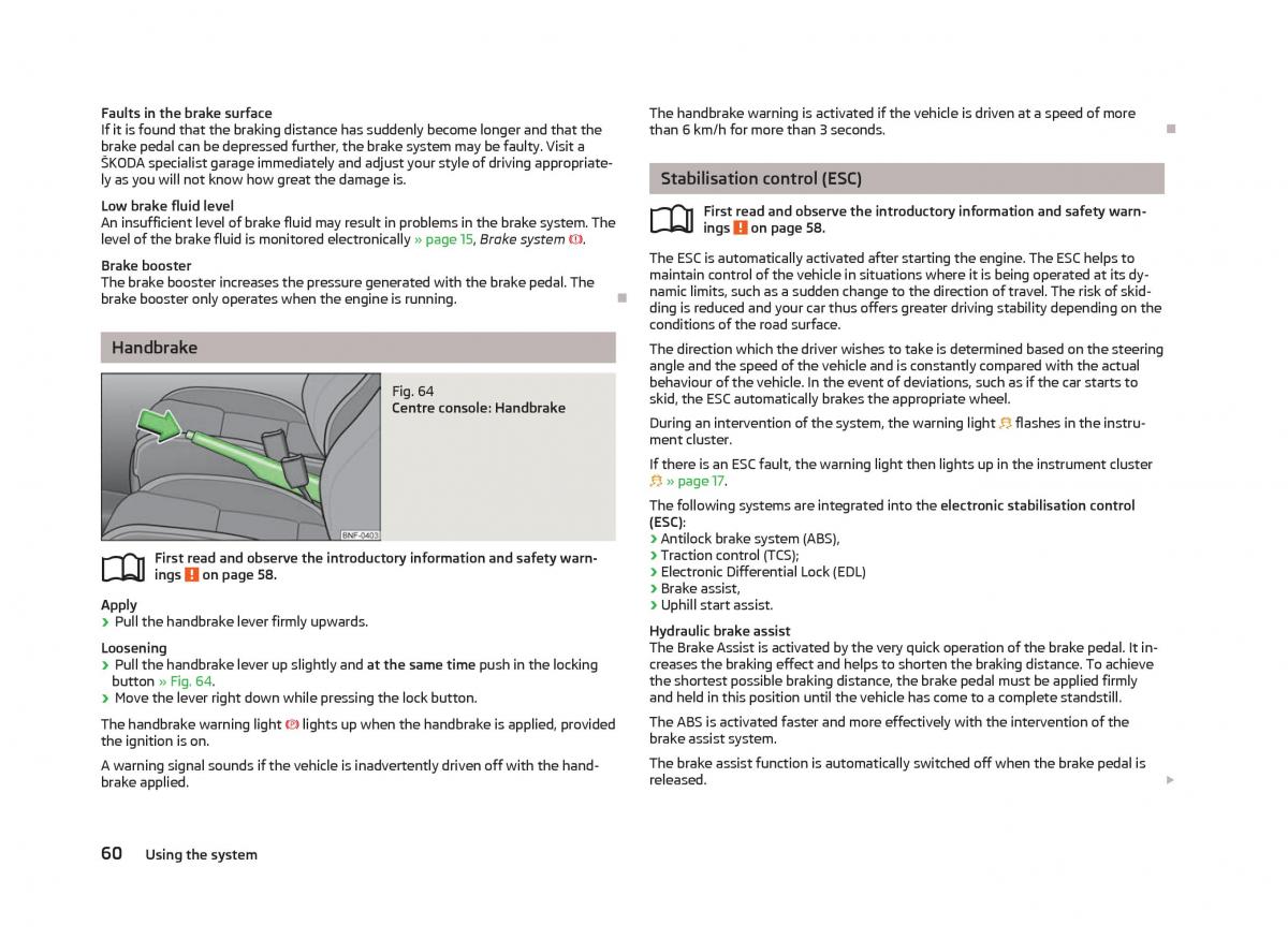 Skoda Citigo owners manual / page 62