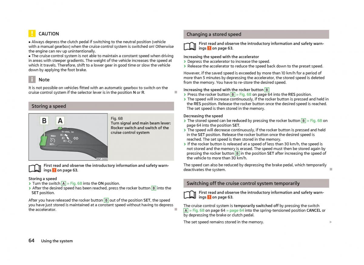 Skoda Citigo owners manual / page 66