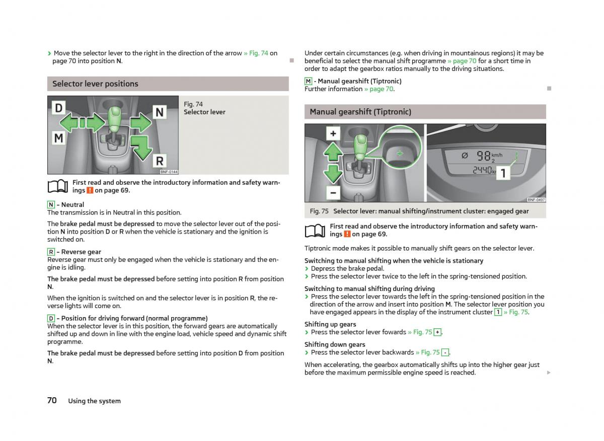 Skoda Citigo owners manual / page 72