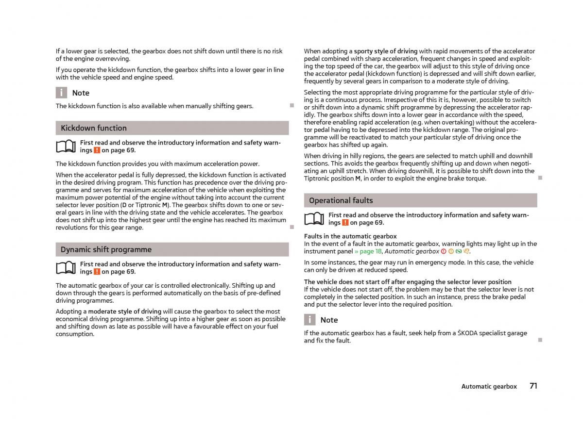 Skoda Citigo owners manual / page 73