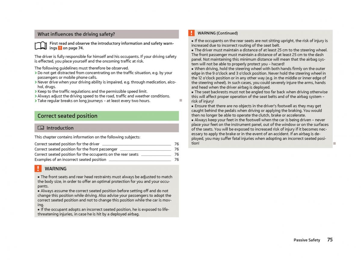 Skoda Citigo owners manual / page 77