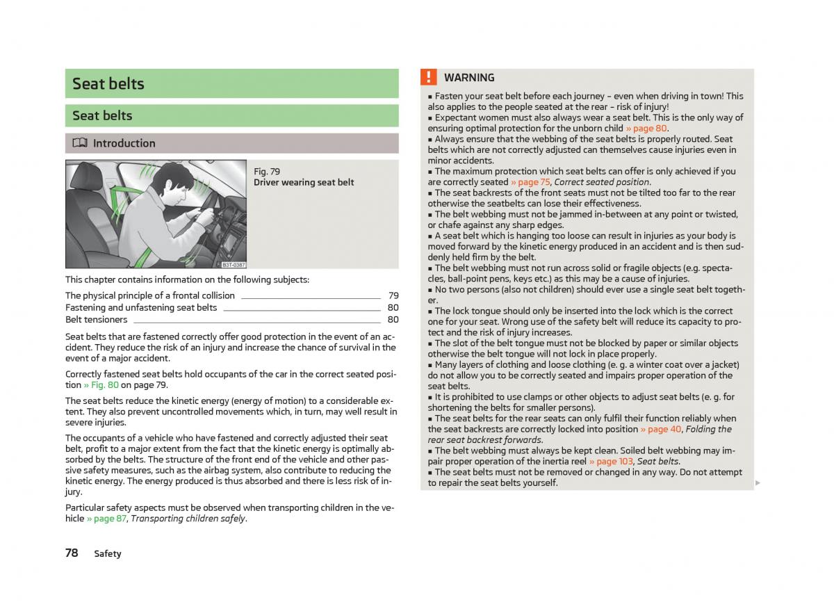 Skoda Citigo owners manual / page 80