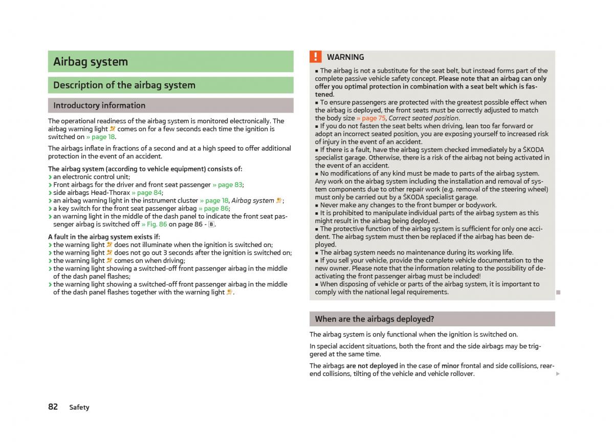 Skoda Citigo owners manual / page 84