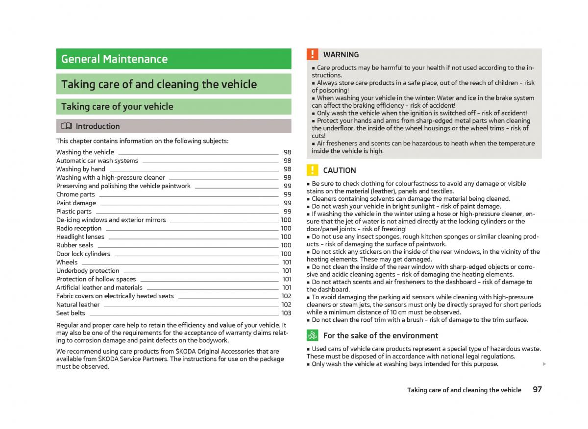 Skoda Citigo owners manual / page 99