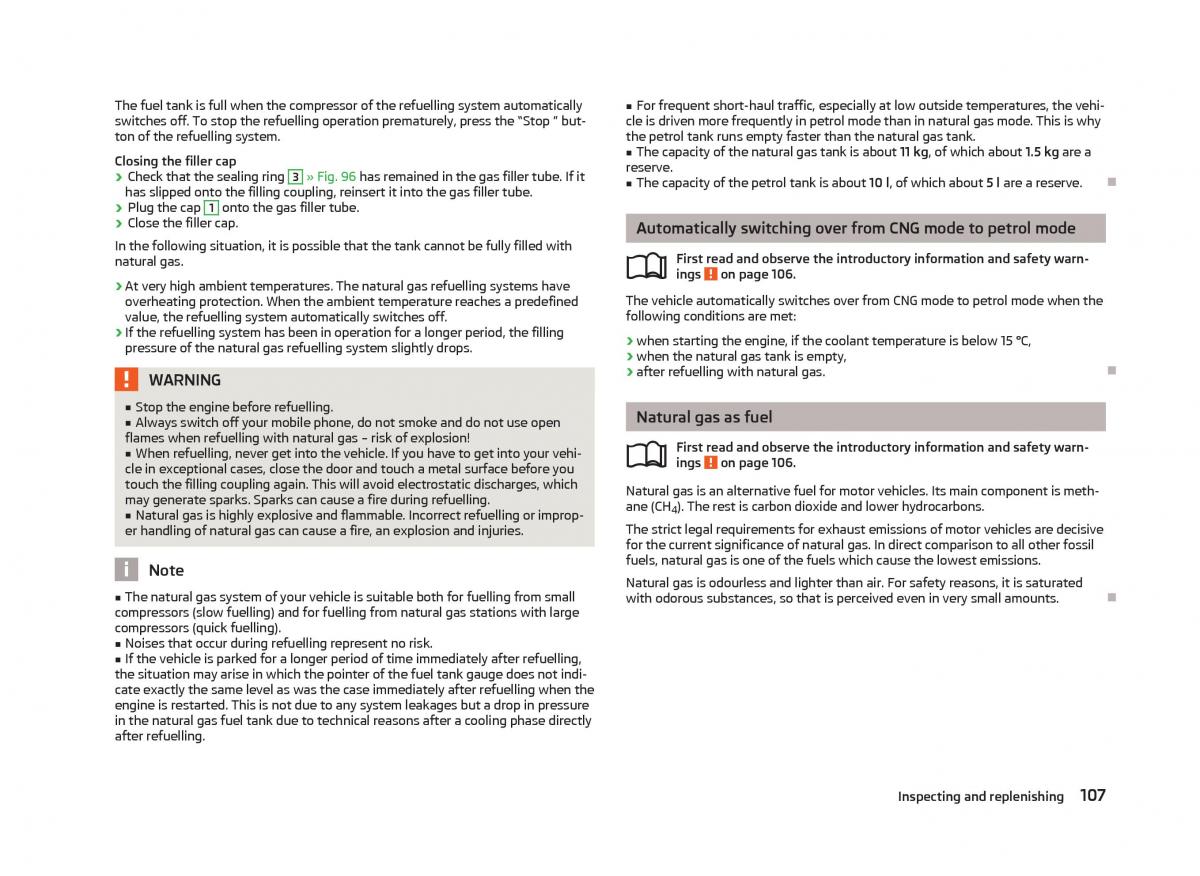 Skoda Citigo owners manual / page 109