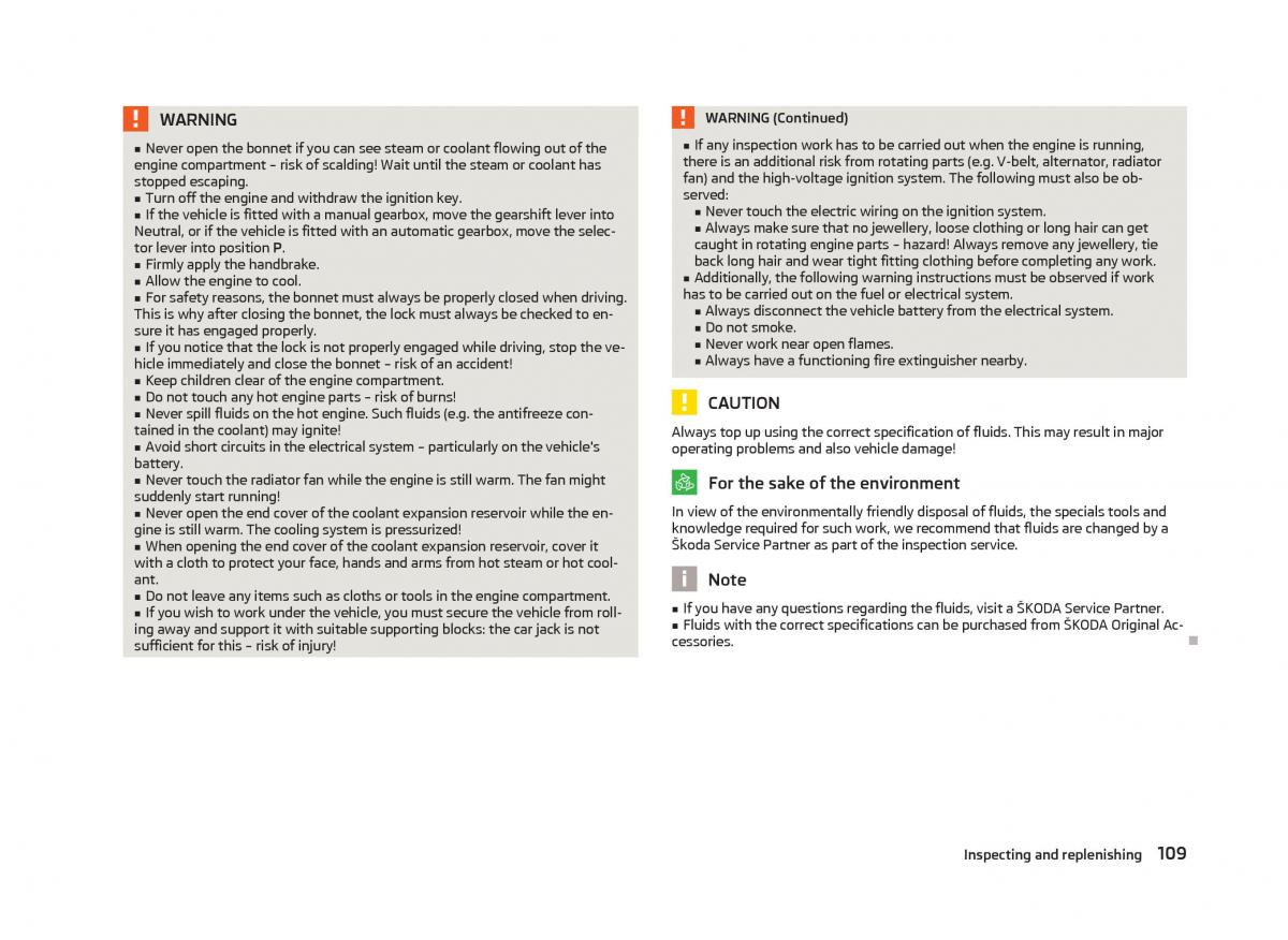 Skoda Citigo owners manual / page 111