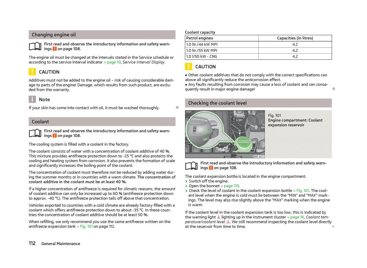 Skoda Citigo owners manual / page 114