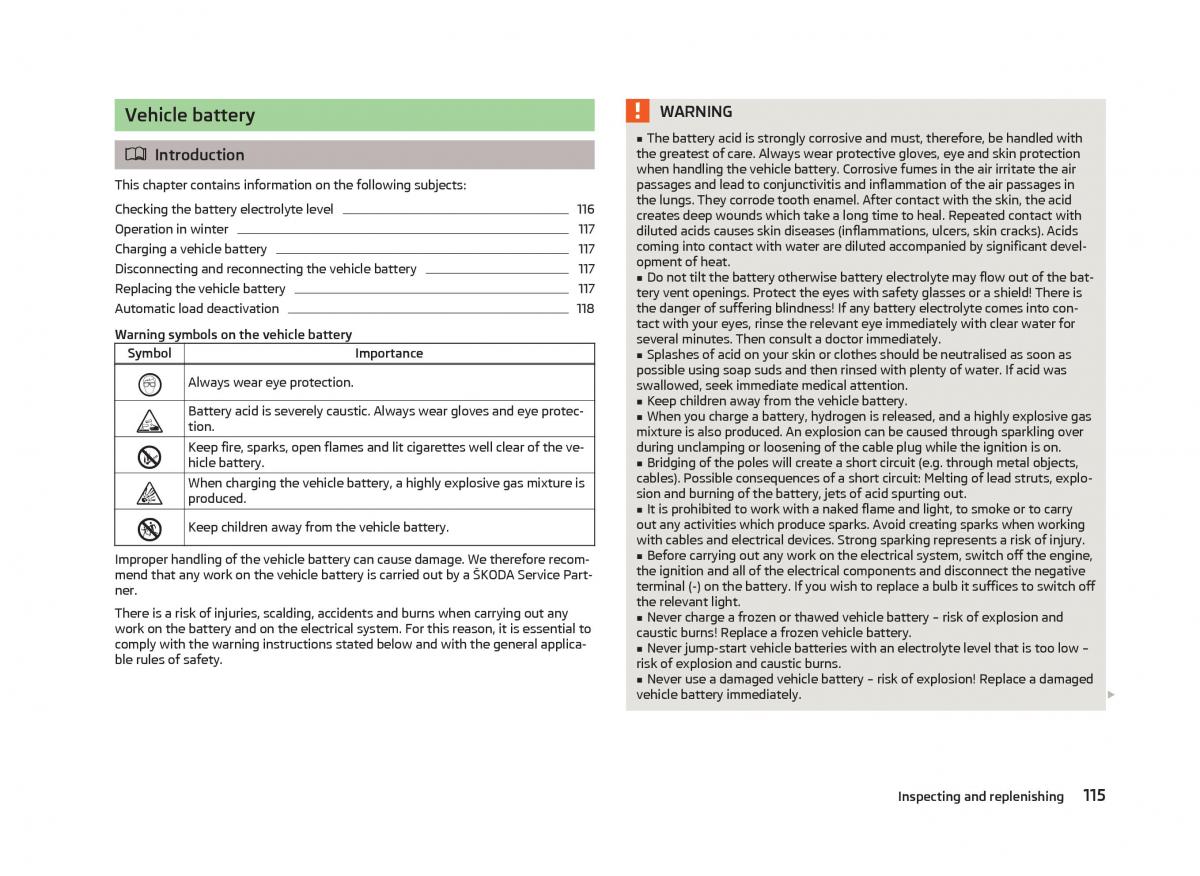 Skoda Citigo owners manual / page 117