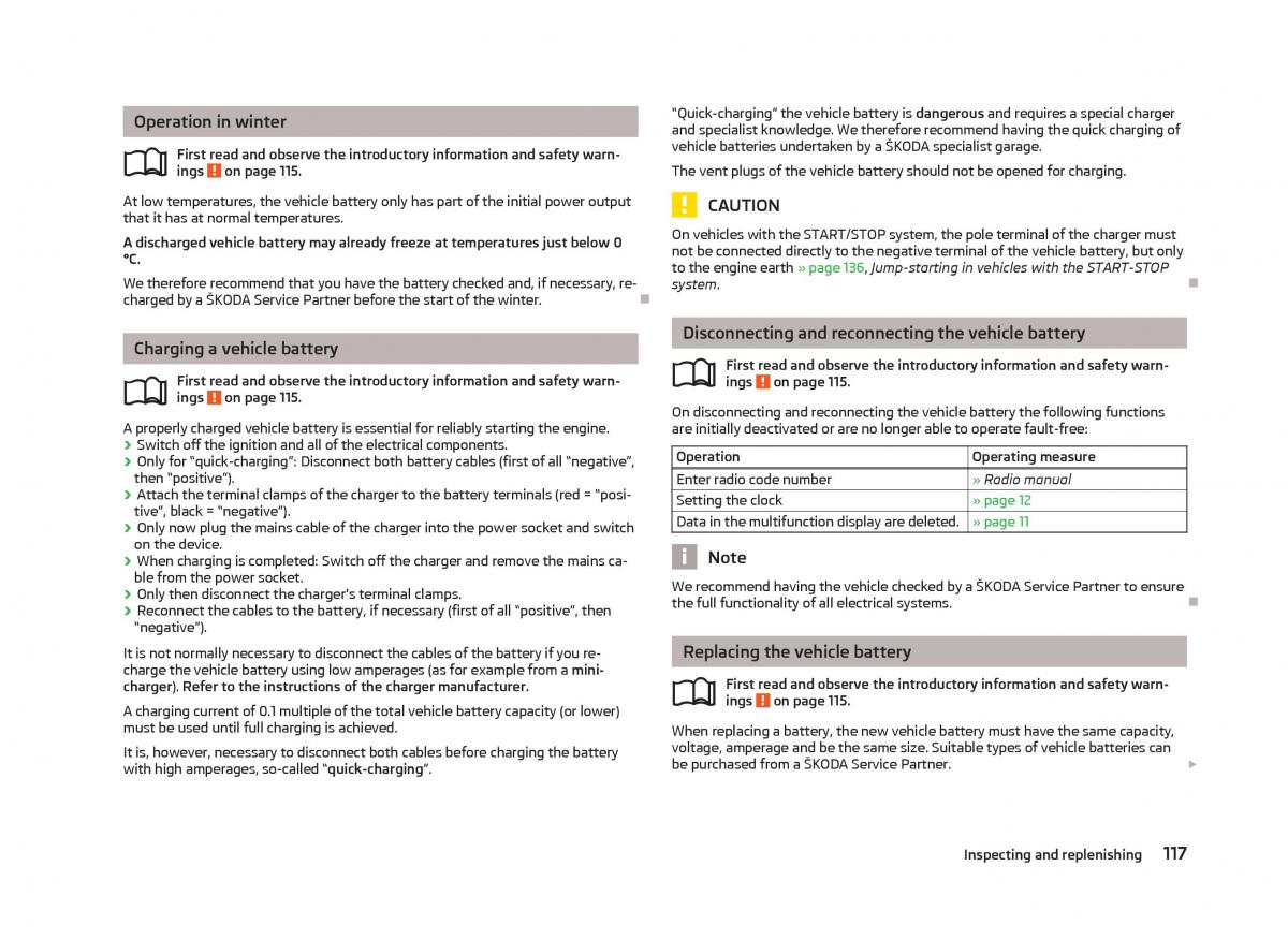 Skoda Citigo owners manual / page 119