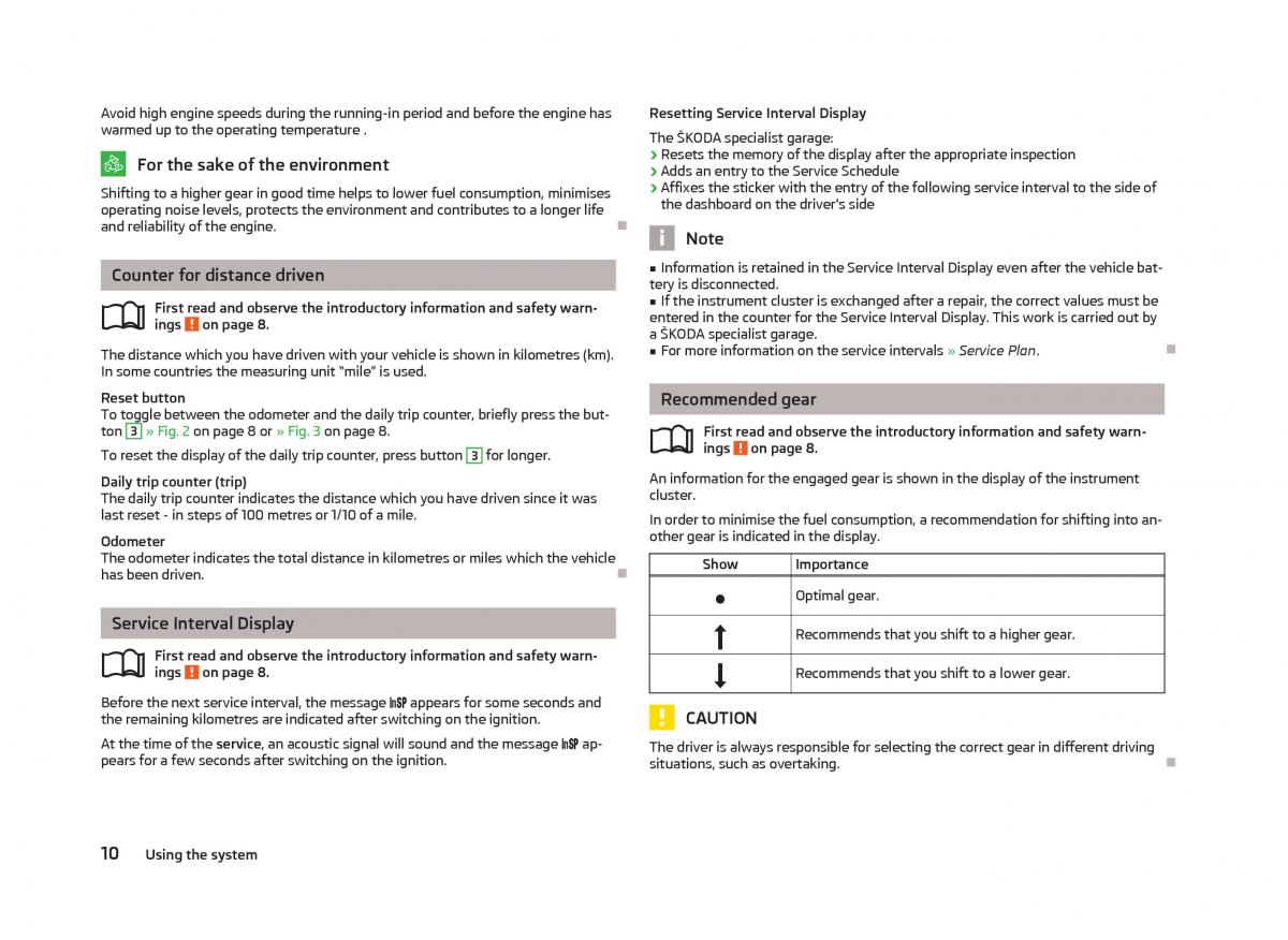 Skoda Citigo owners manual / page 12