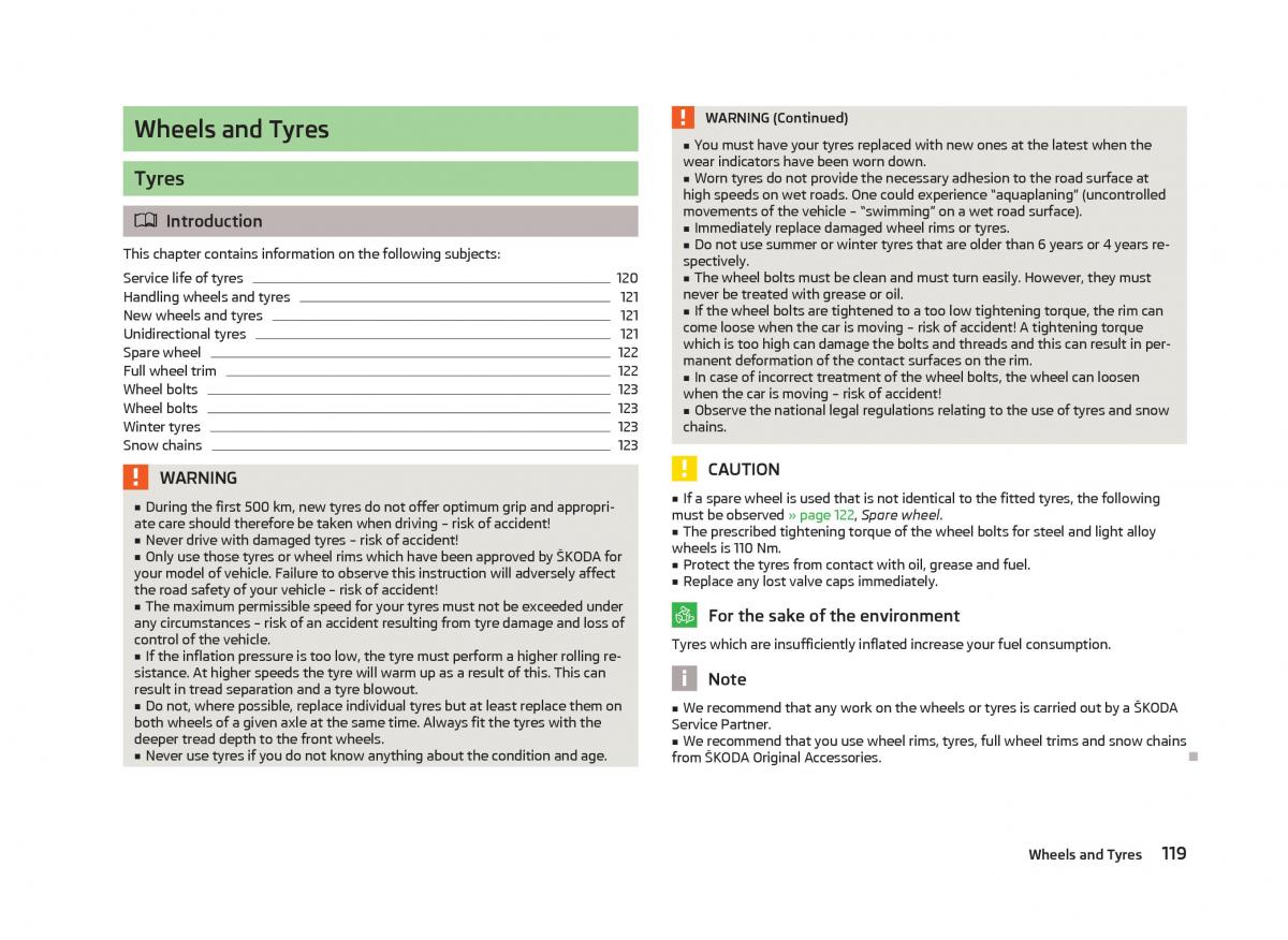 Skoda Citigo owners manual / page 121