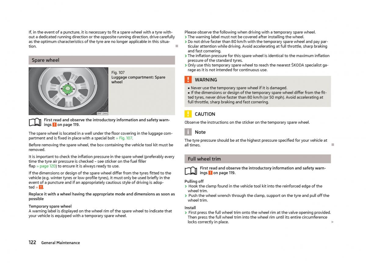 Skoda Citigo owners manual / page 124