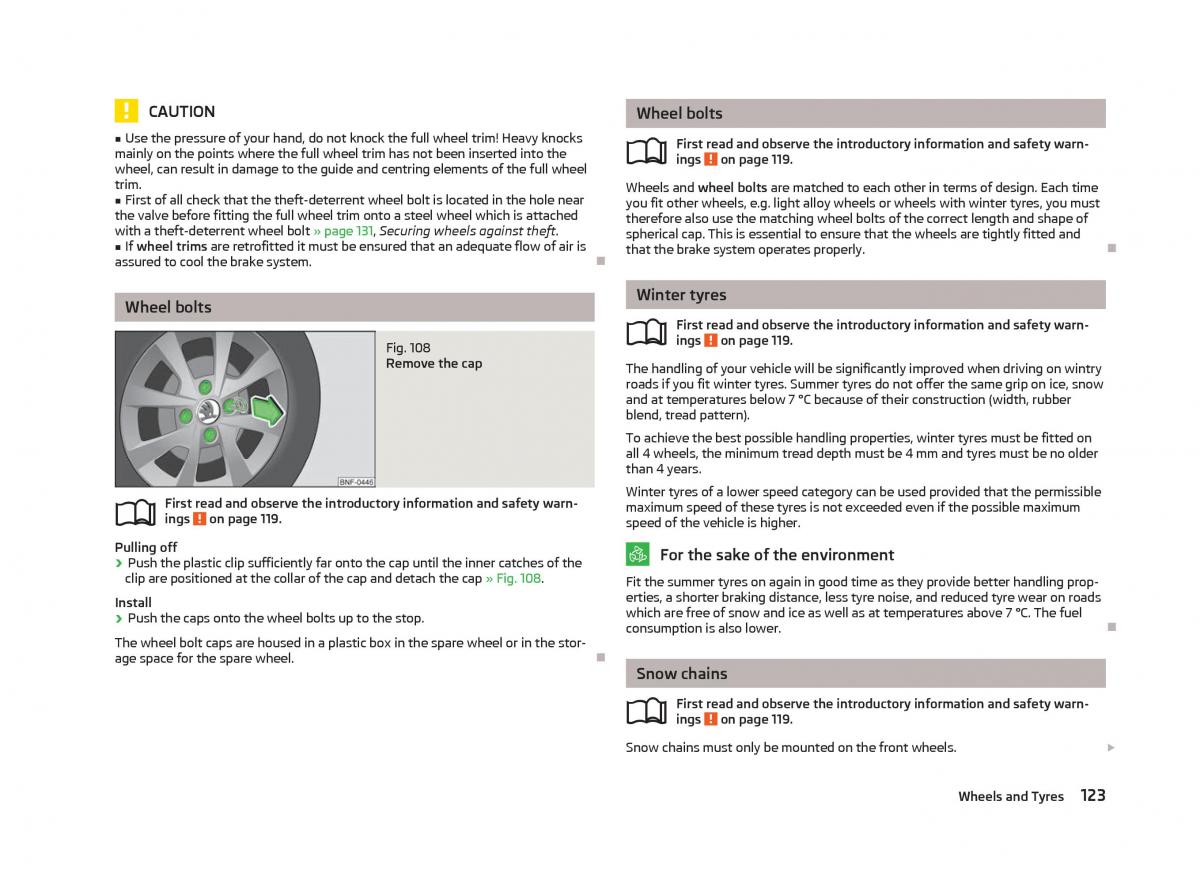 Skoda Citigo owners manual / page 125