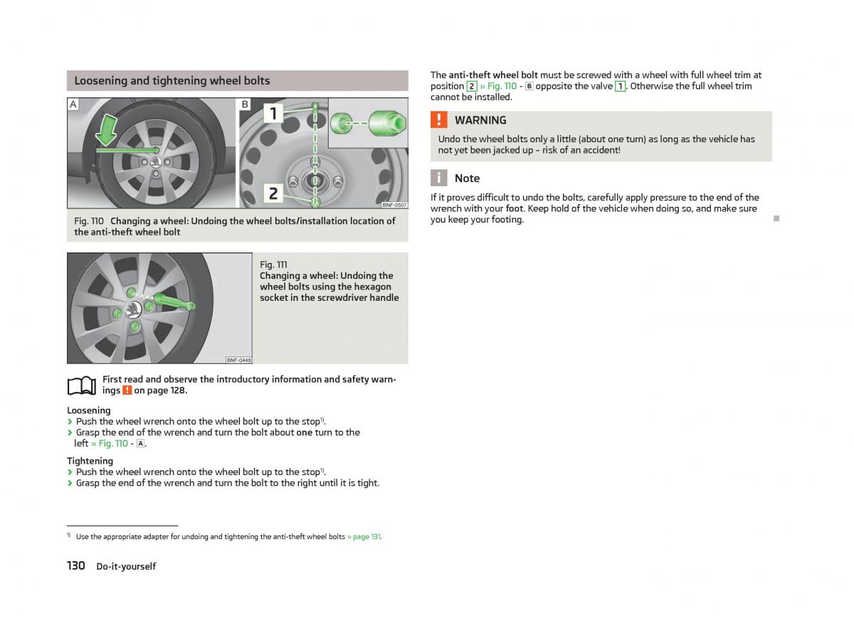 Skoda Citigo owners manual / page 132