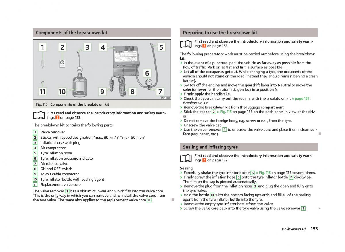 Skoda Citigo owners manual / page 135