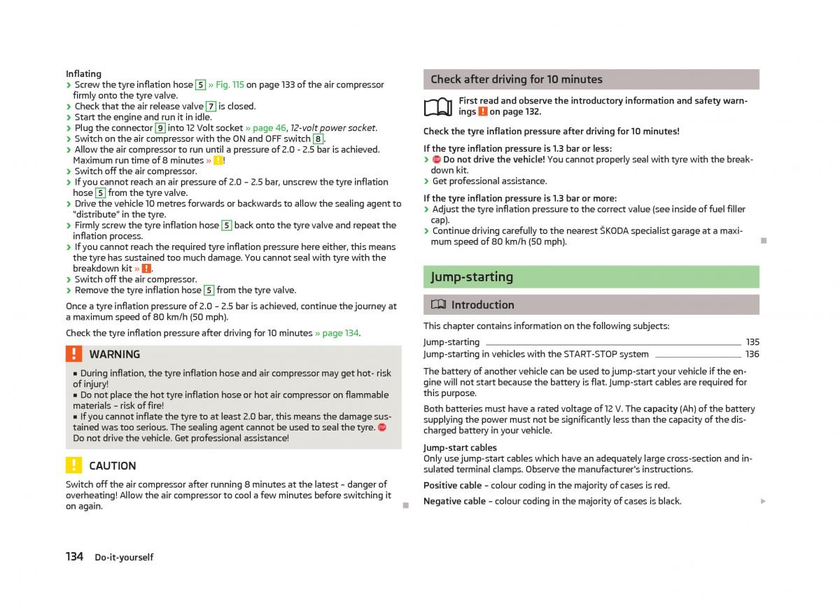 Skoda Citigo owners manual / page 136