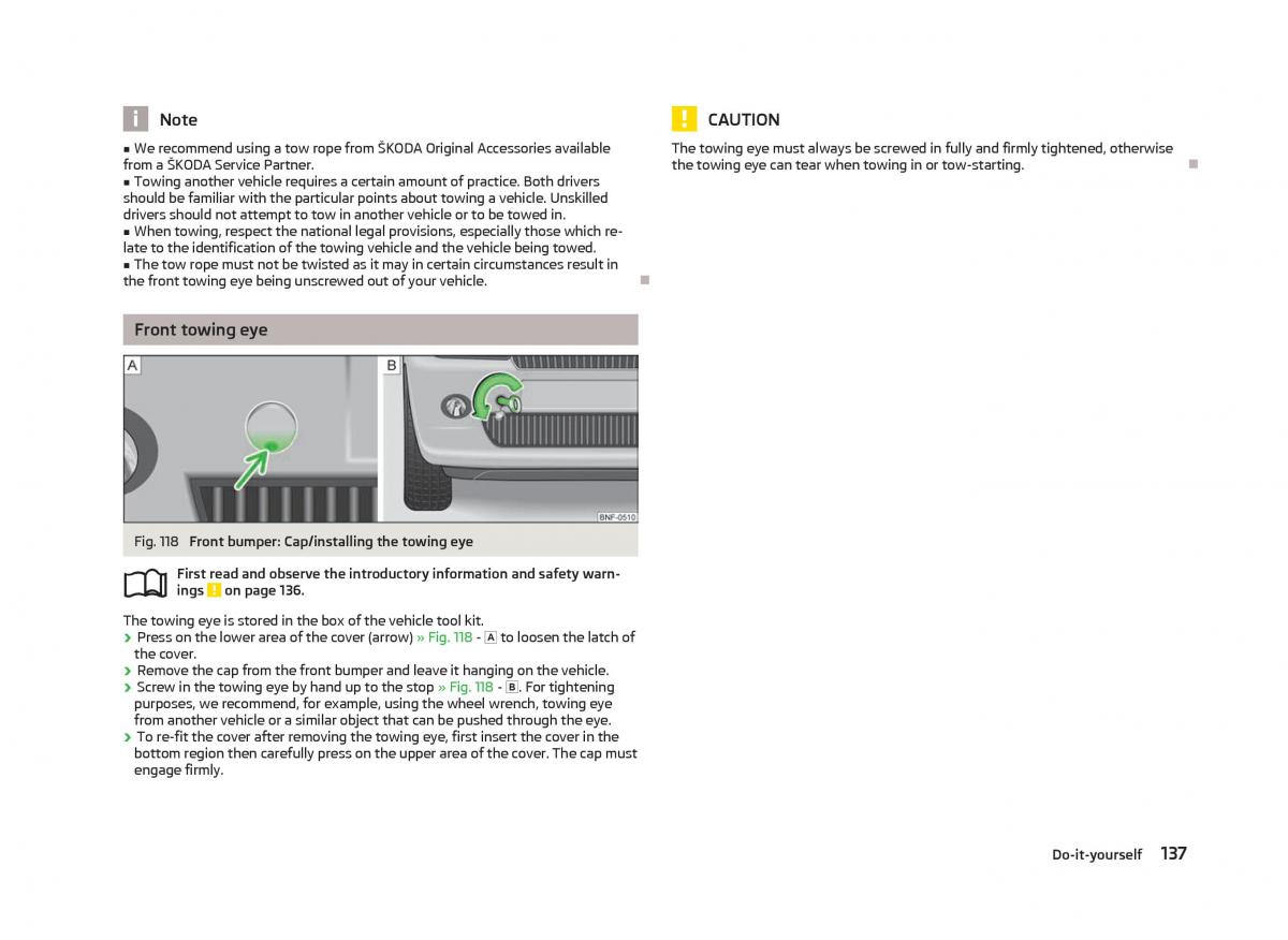 Skoda Citigo owners manual / page 139