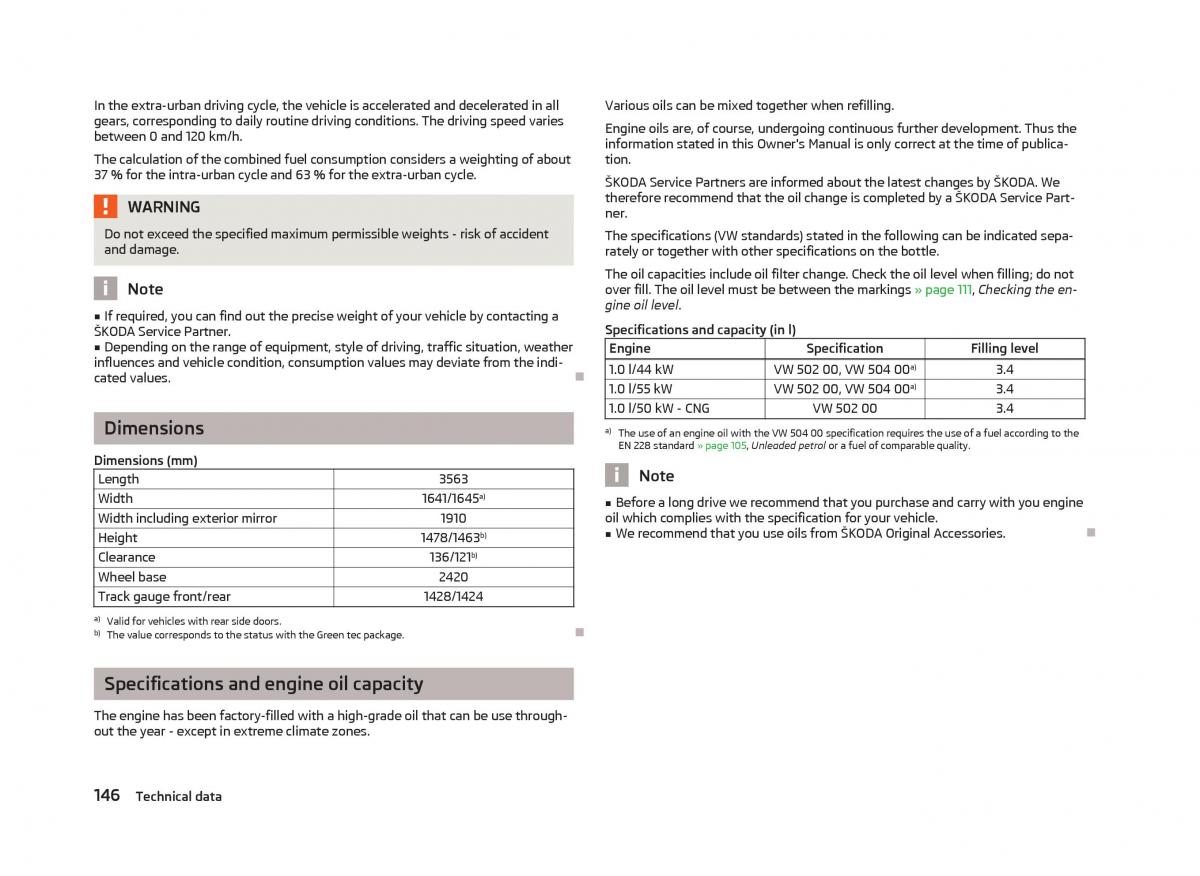 Skoda Citigo owners manual / page 148