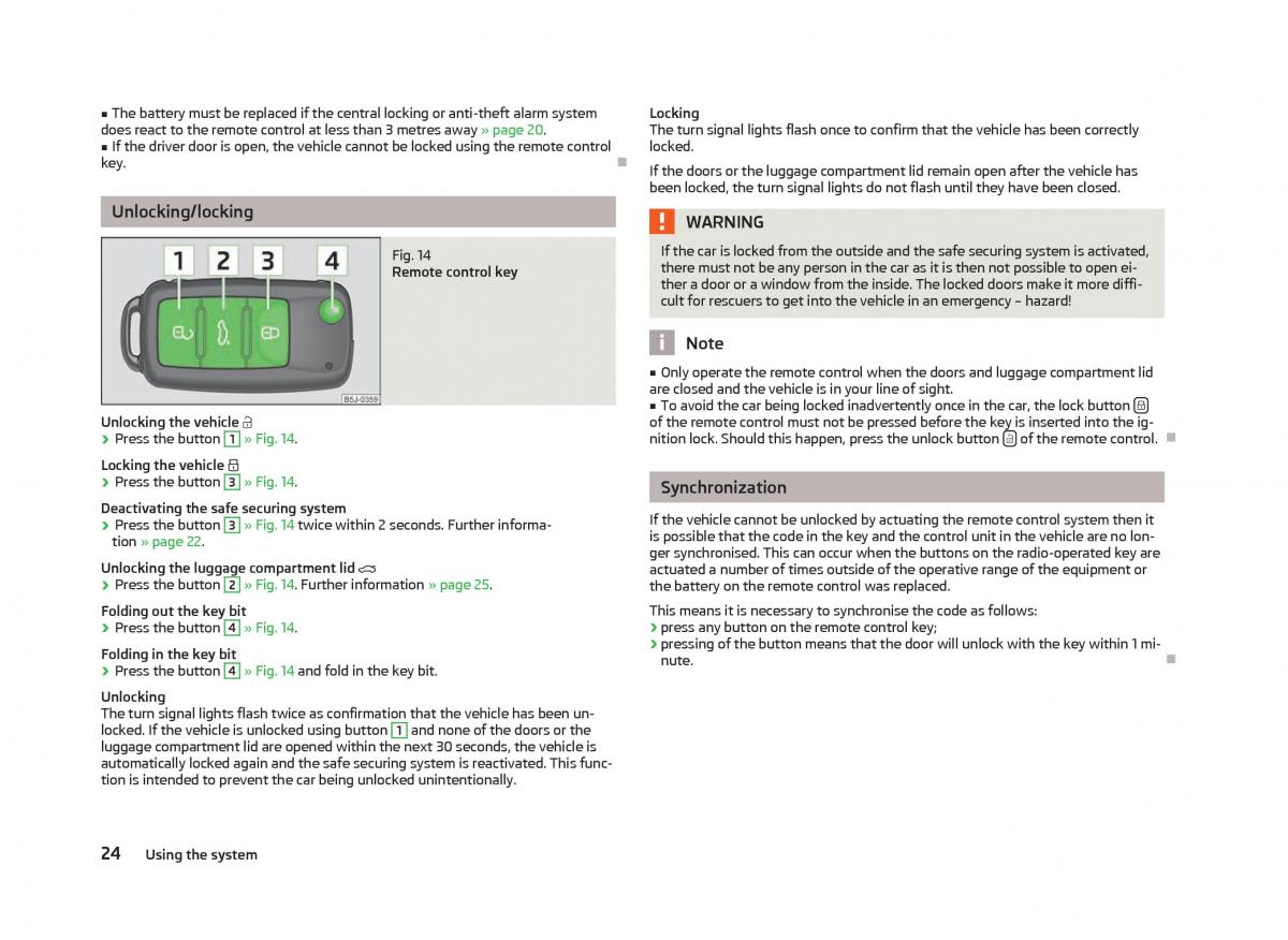 Skoda Citigo owners manual / page 26