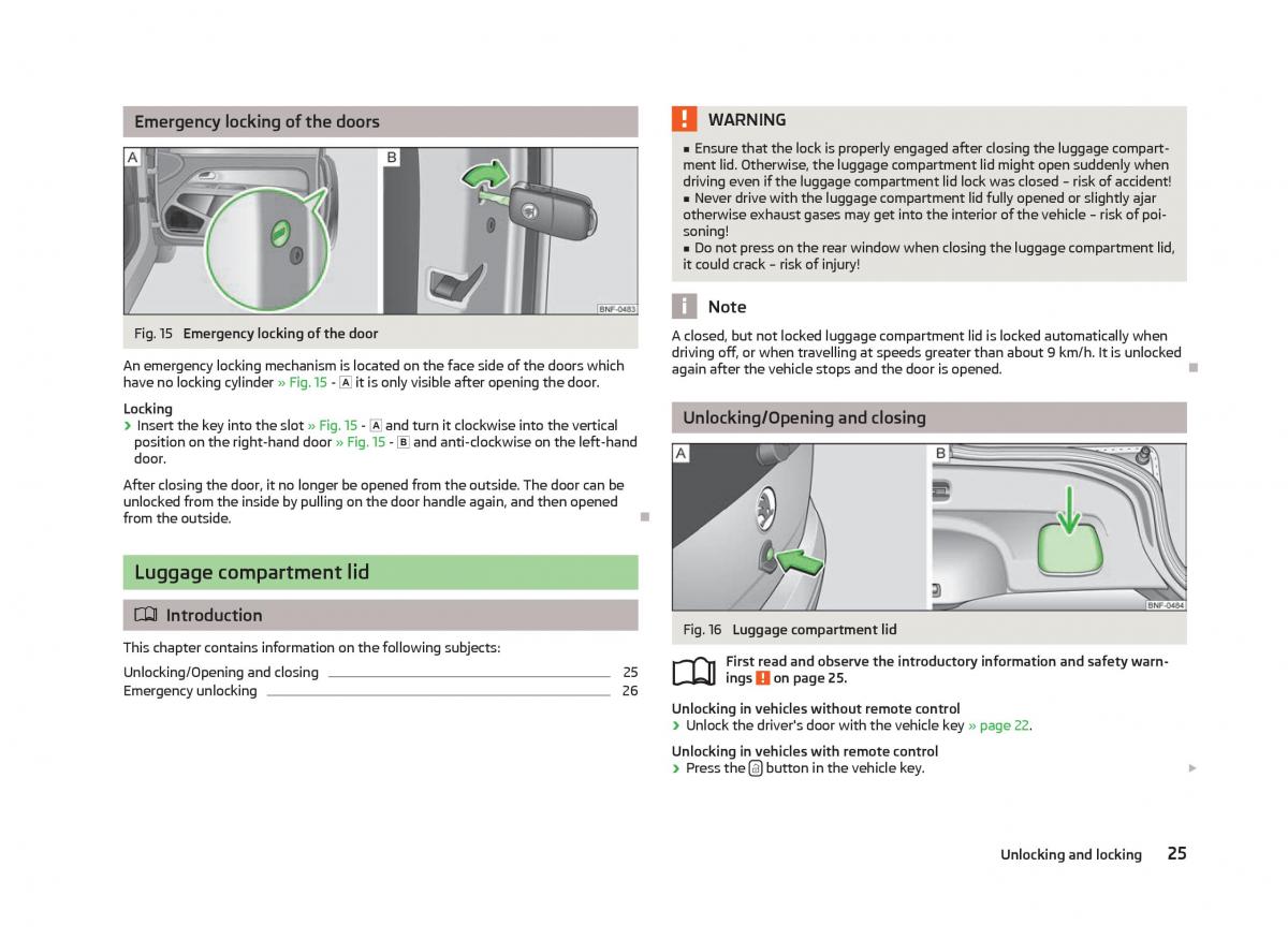 Skoda Citigo owners manual / page 27