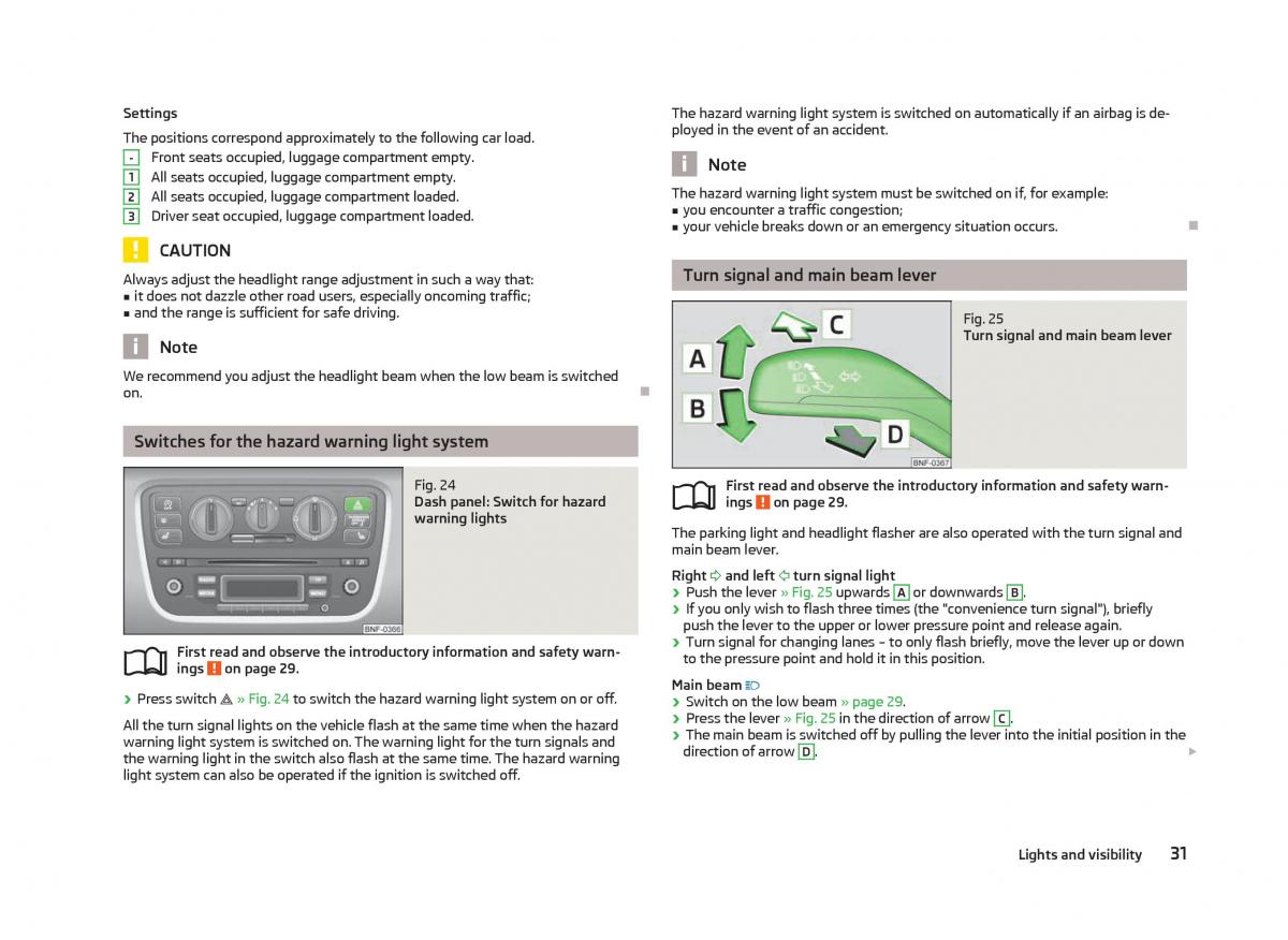 Skoda Citigo owners manual / page 33