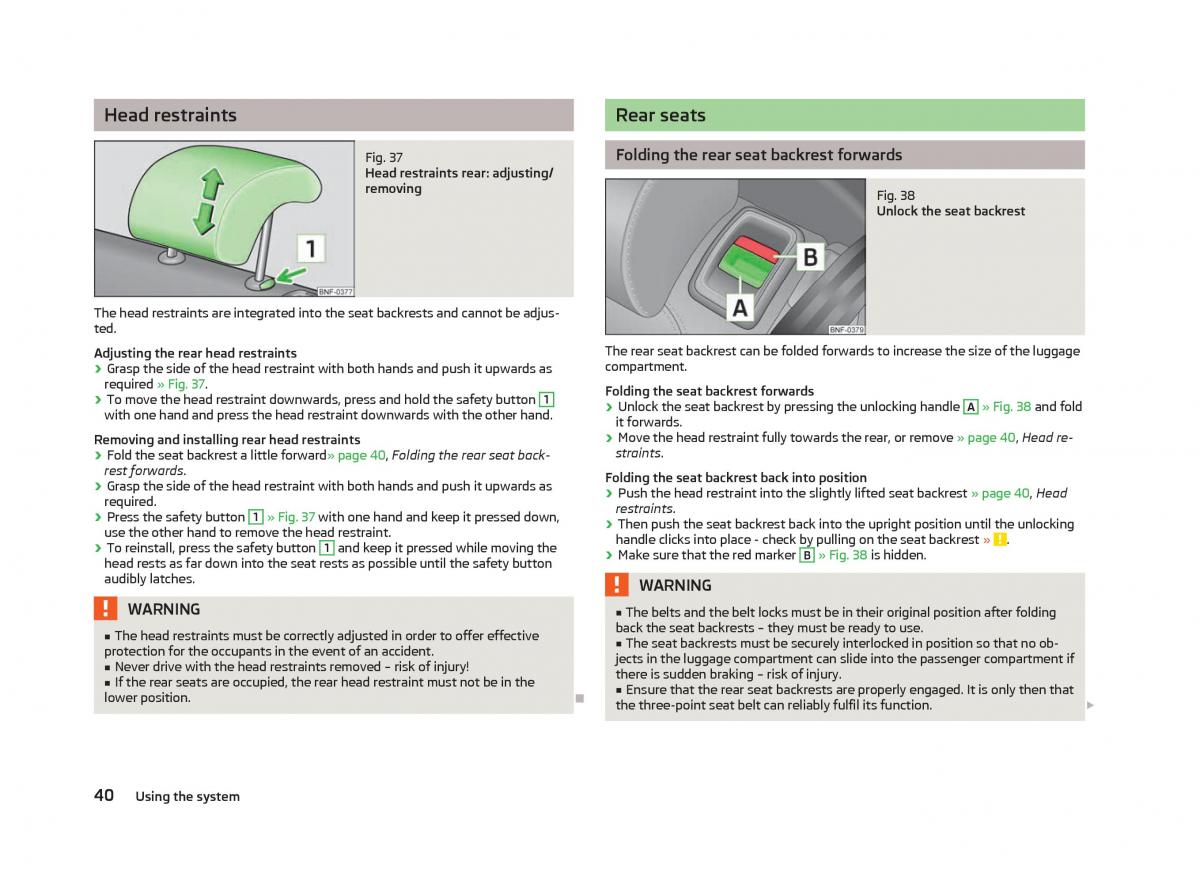 Skoda Citigo owners manual / page 42