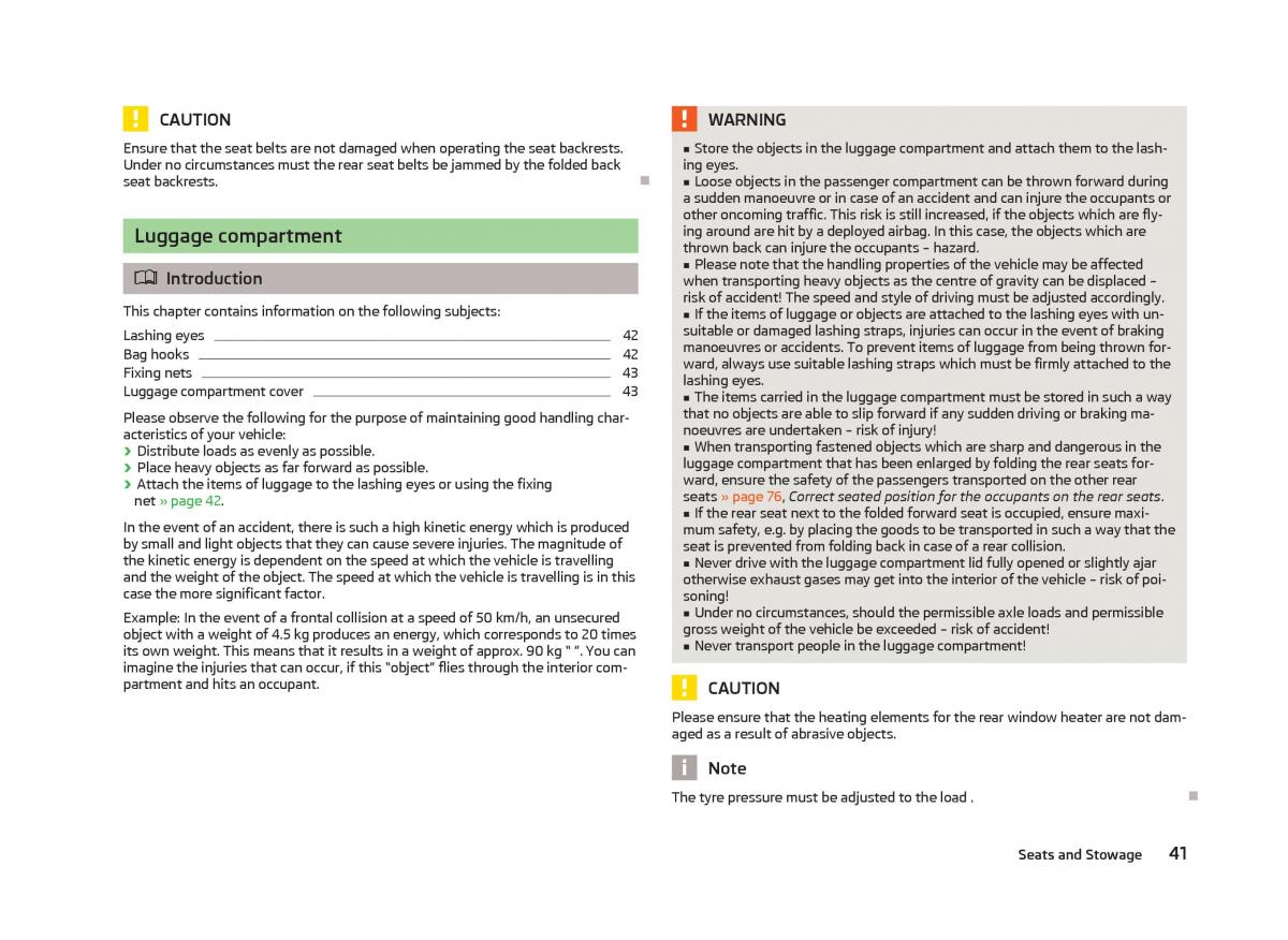 Skoda Citigo owners manual / page 43