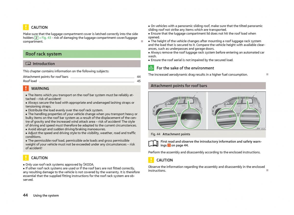 Skoda Citigo owners manual / page 46