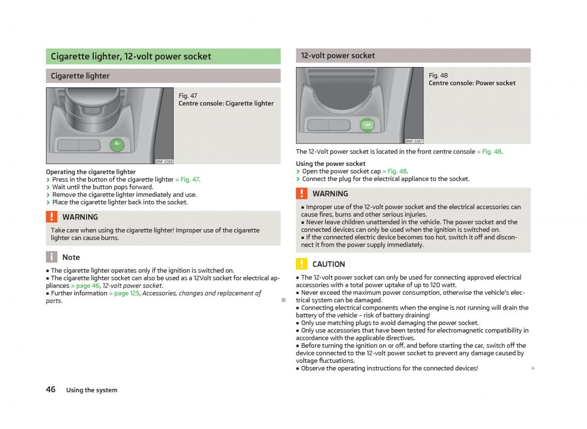 Skoda Citigo owners manual / page 48