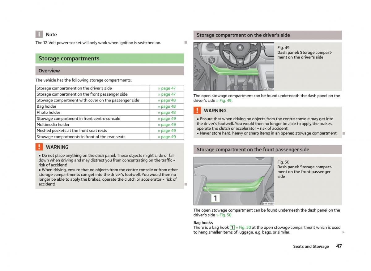 Skoda Citigo owners manual / page 49