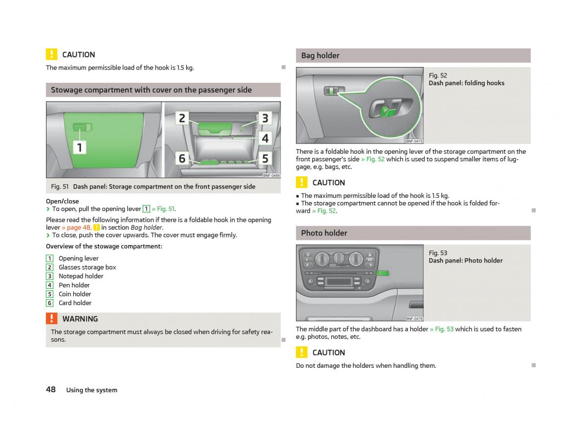 Skoda Citigo owners manual / page 50