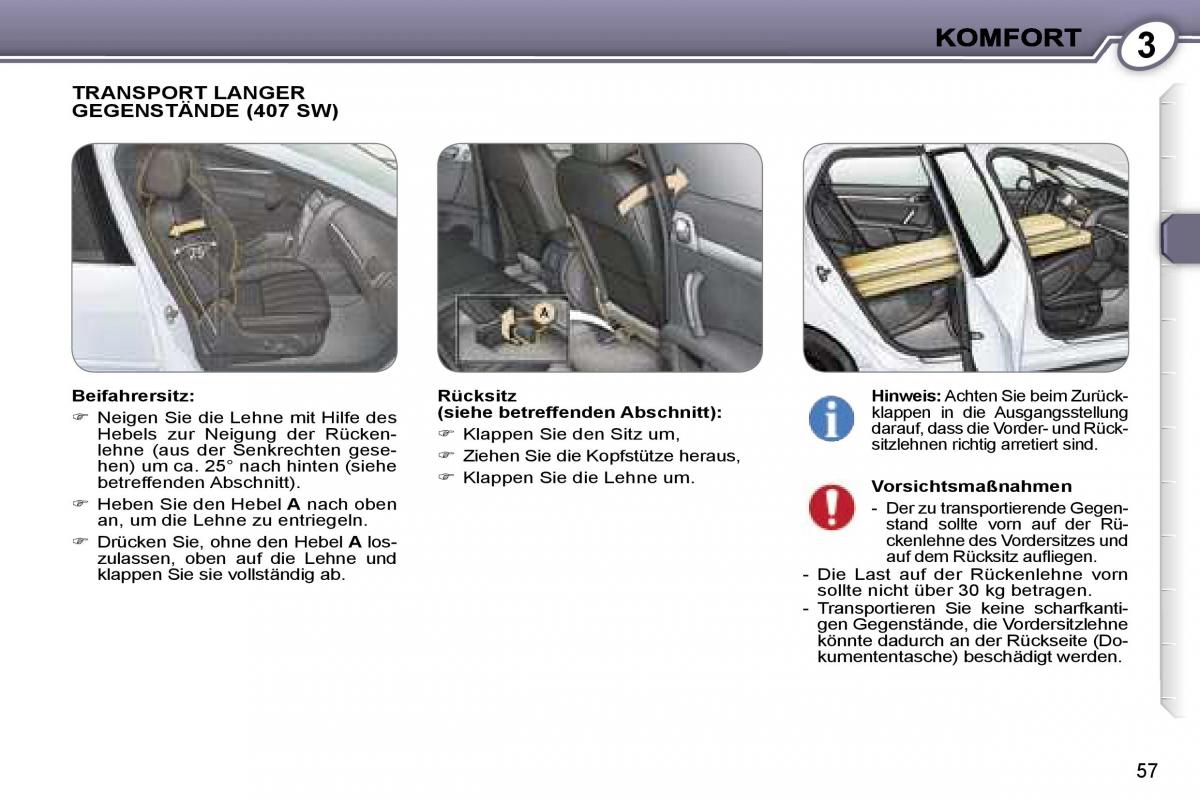 Peugeot 407 Handbuch / page 56