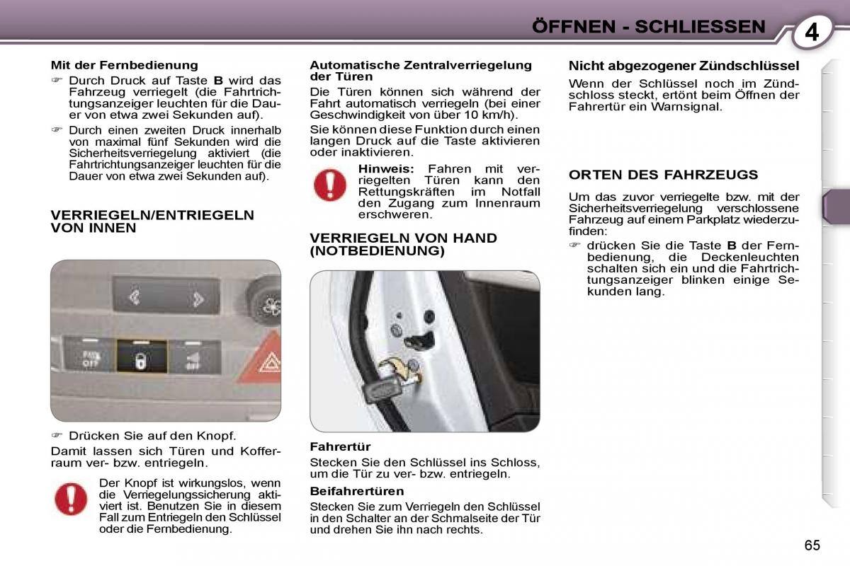 Peugeot 407 Handbuch / page 64