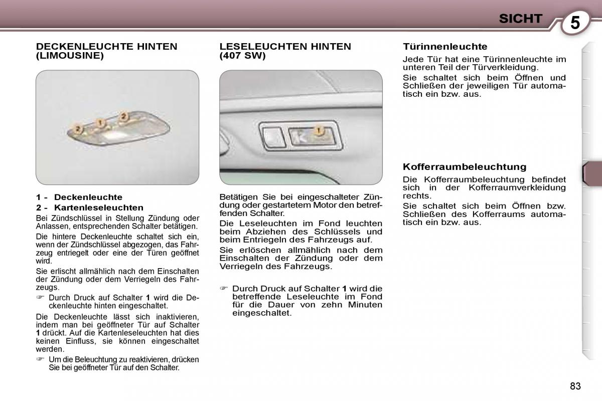 Peugeot 407 Handbuch / page 92