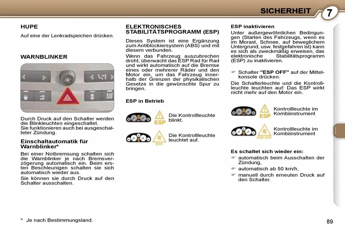 Peugeot 407 Handbuch / page 99