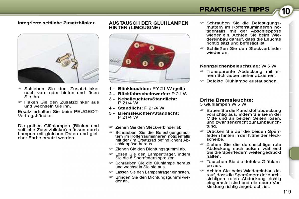 Peugeot 407 Handbuch / page 132