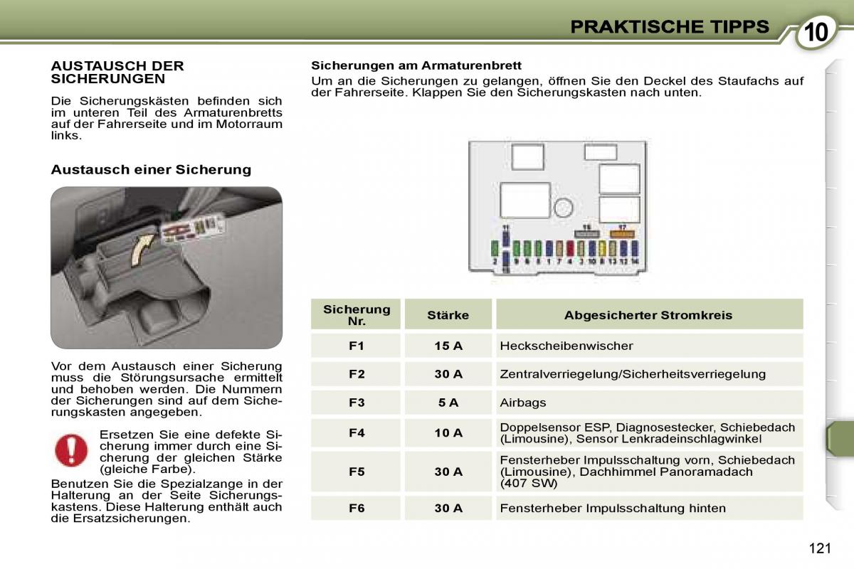 Peugeot 407 Handbuch / page 135