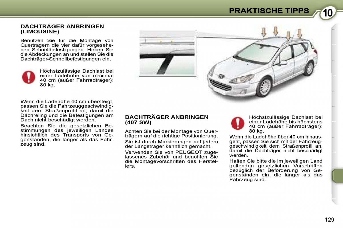 Peugeot 407 Handbuch / page 146