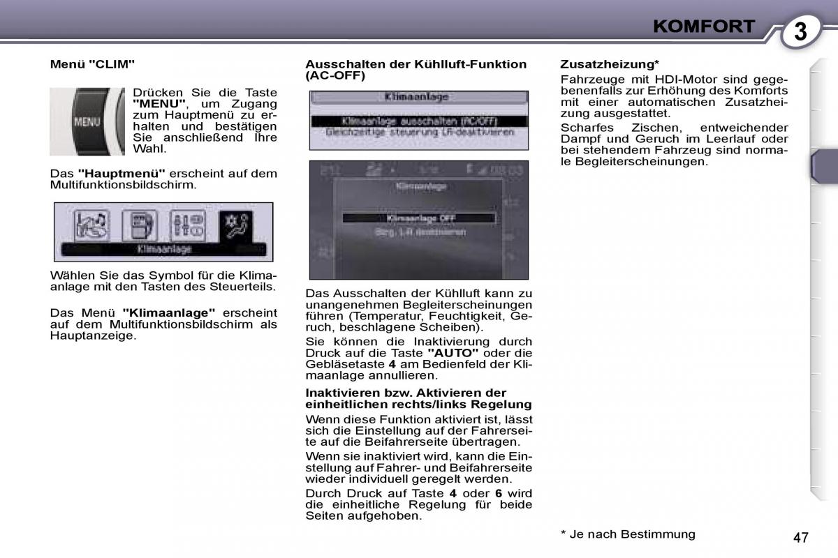 Peugeot 407 Handbuch / page 46