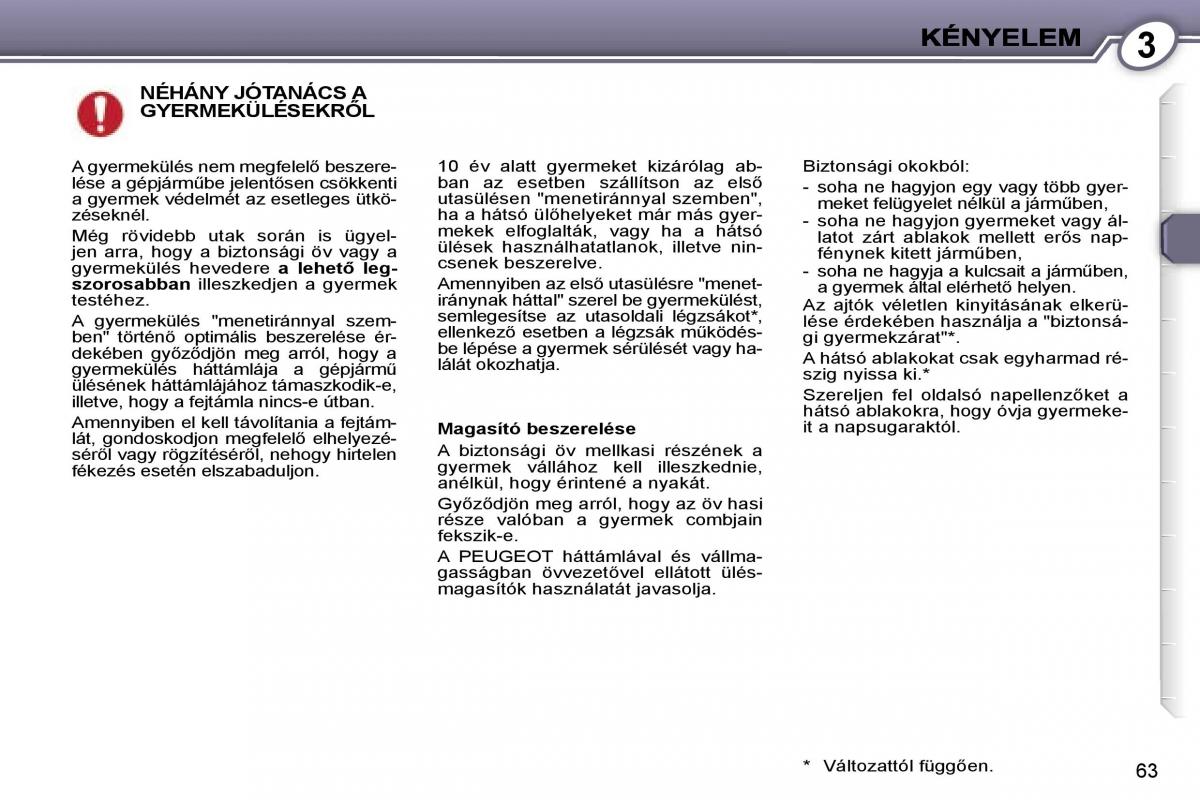 Peugeot 407 Kezelesi utmutato / page 60