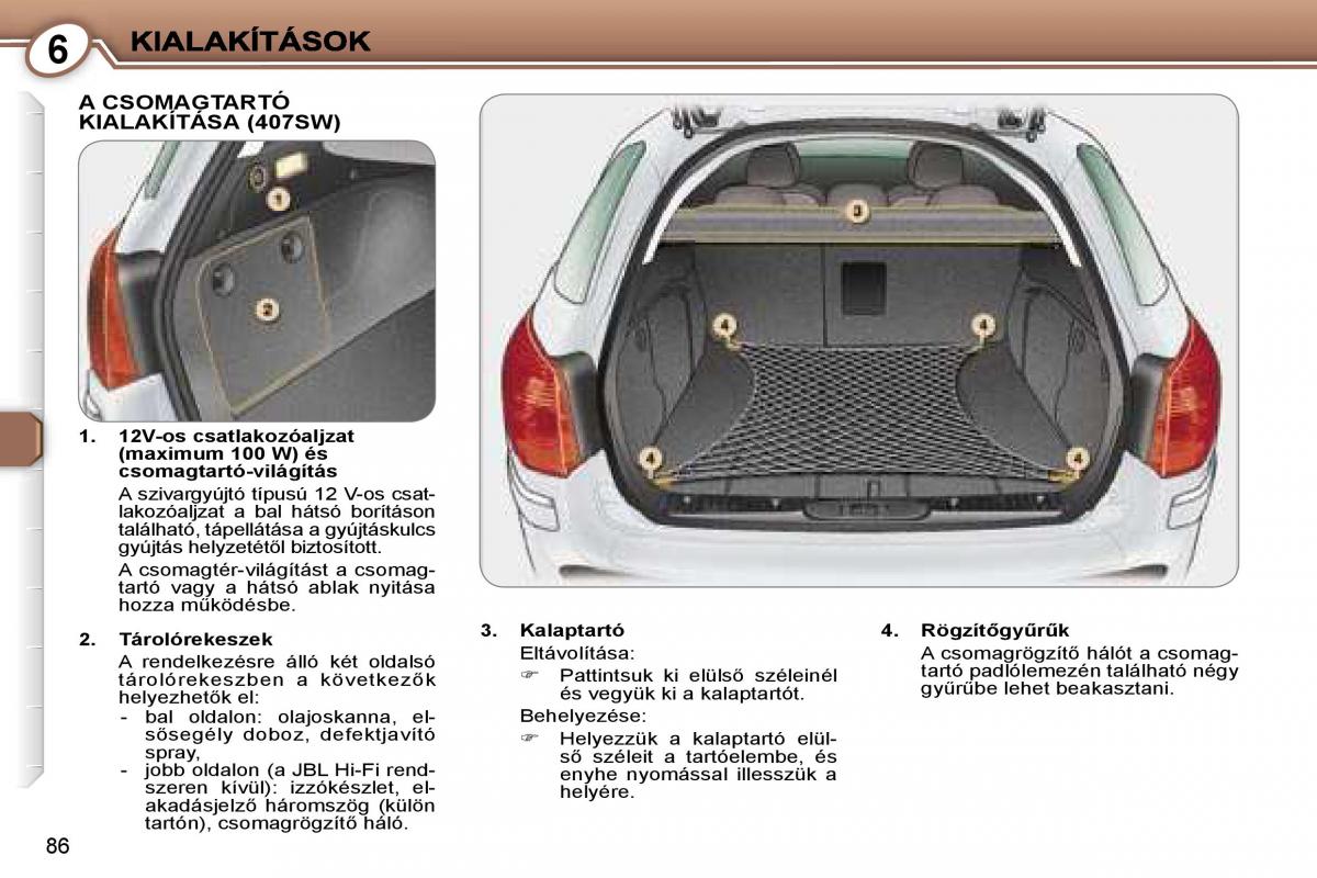 Peugeot 407 Kezelesi utmutato / page 95