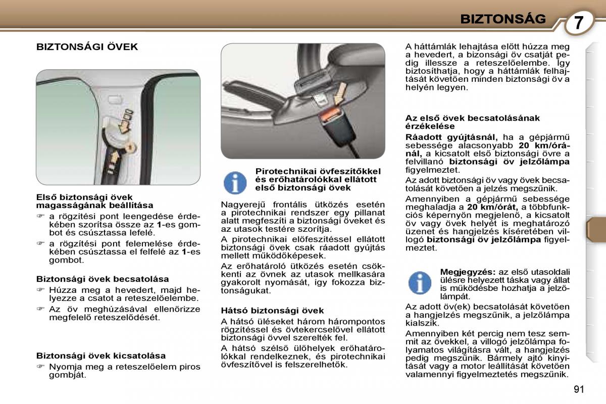 Peugeot 407 Kezelesi utmutato / page 103