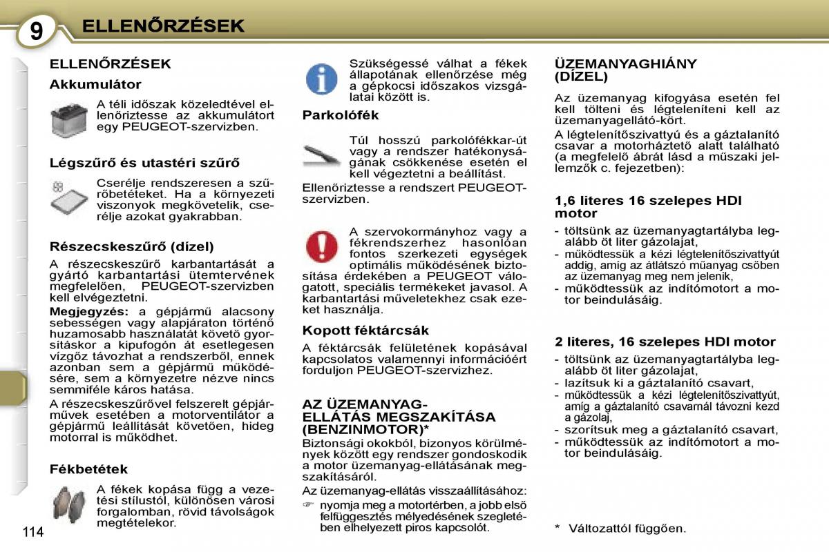 Peugeot 407 Kezelesi utmutato / page 126