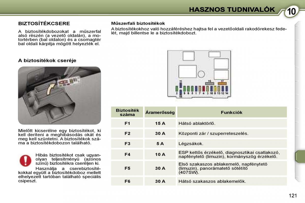 Peugeot 407 Kezelesi utmutato / page 135