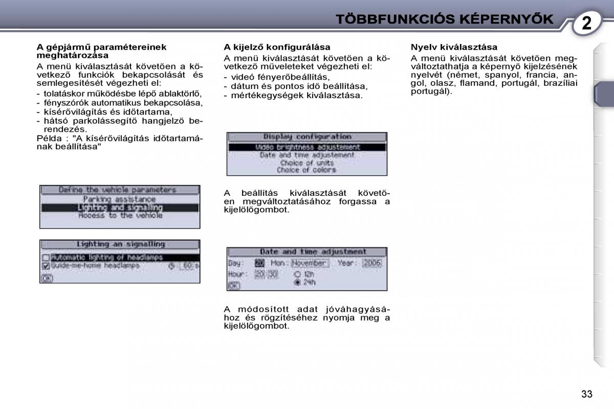 Peugeot 407 Kezelesi utmutato / page 32