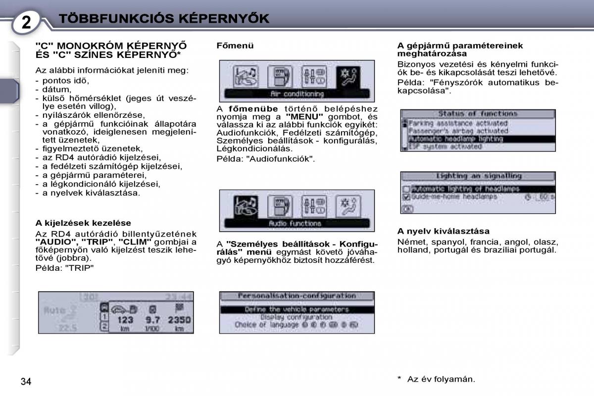 Peugeot 407 Kezelesi utmutato / page 33