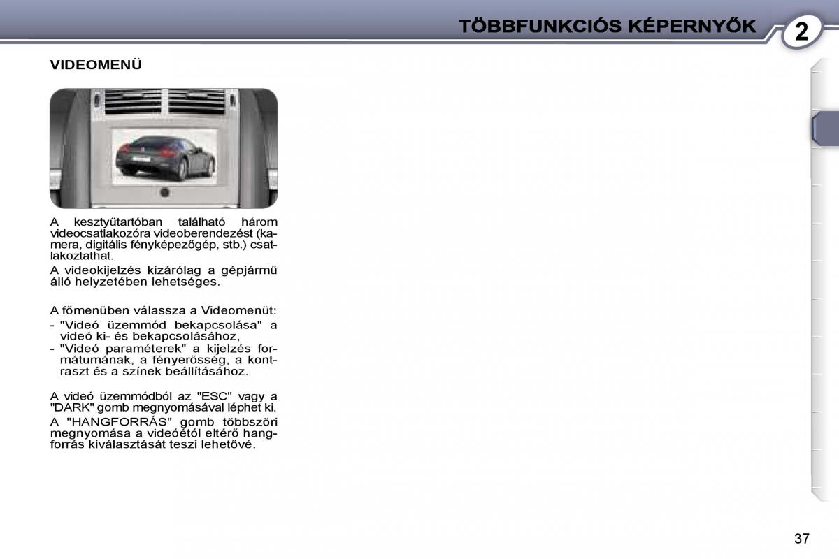 Peugeot 407 Kezelesi utmutato / page 36